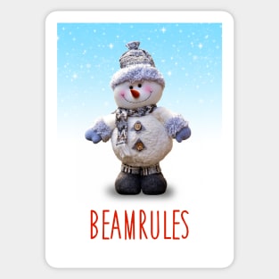 Beamrules - the alternative Christmas card, in honour of Sean Lock Sticker